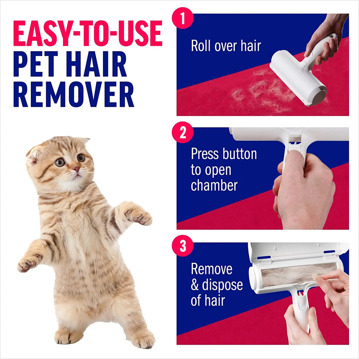 Pet Hair Remover Roller for Dog & Cat - Perfect for Furni